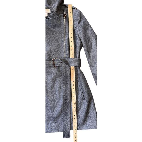 NWOT Michael Kors Asymmetrical Wool Blend Gray Trench Coat 10 - Picture 2 of 7